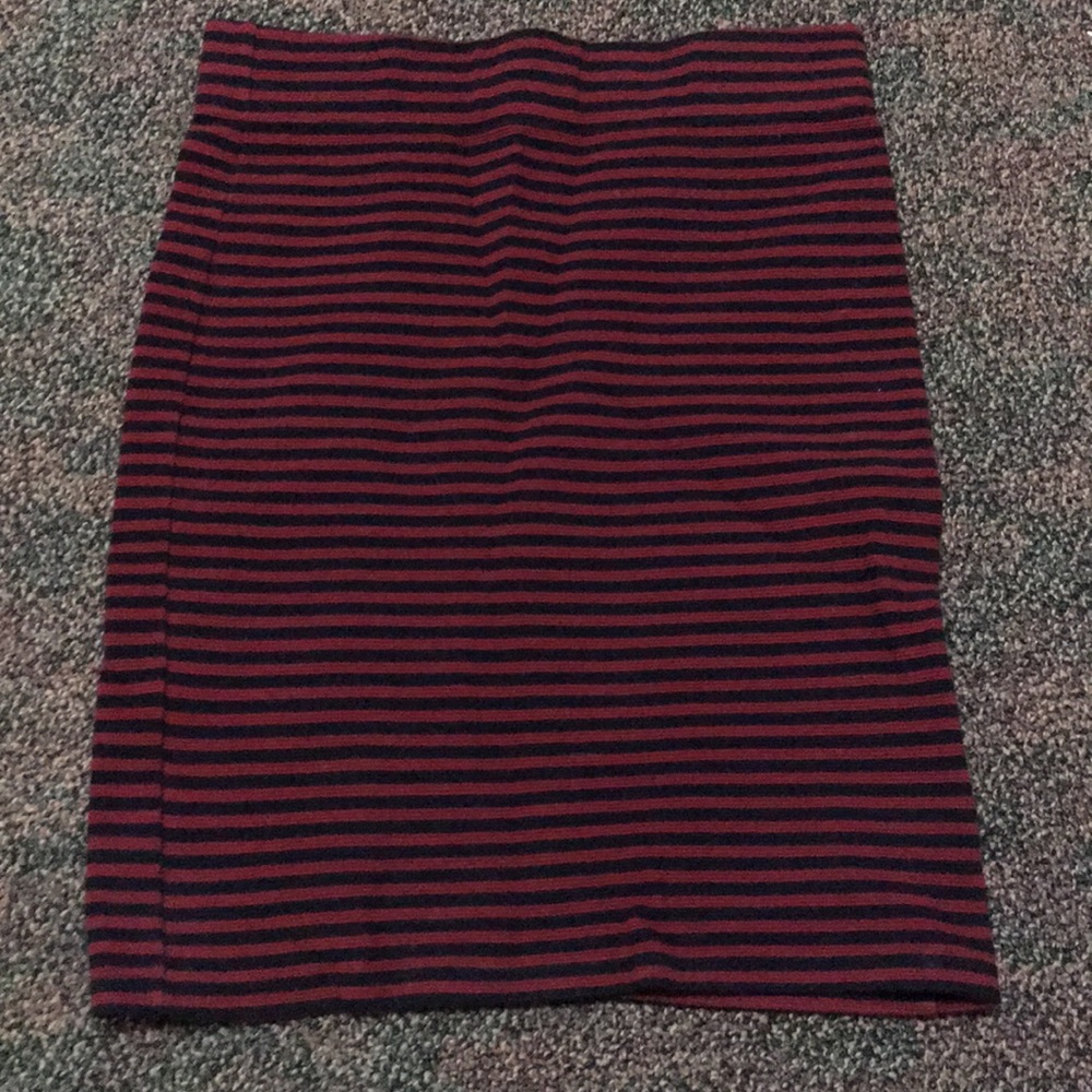 Jack Wills red and navy striped bodycon skirt